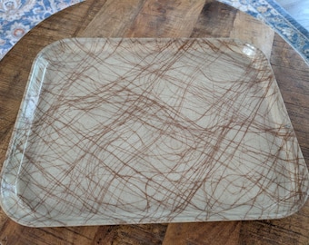 Vintage Camtray Fiberglass Tray 1977 Brown Confetti MCM Cambro Retro Diner