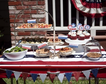 Red, White & Blue Patriotic PRINTABLE Party Collection - You Customize EDITABLE TEXT >> Instant Download | Paper and Cake