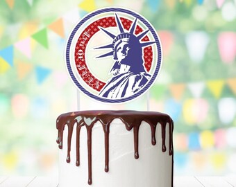 Fourth of July Cake Topper, Statue of Liberty, Patriotic Pie Treat Pick >> shipped to you | Paper and Cake