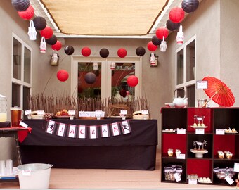 Ninja PRINTABLE Party Decorations | Karate Party | Martial Arts Birthday - EDITABLE TEXT Instant Download | Paper and Cake