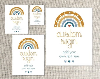 8 Boho Rainbow Party Signs PRINTABLE bundle - EDITABLE Text >> Instant Download | Paper and Cake