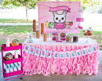 Cute Kawaii PRINTABLE Party Decorations, Animals and Fruit Birthday Party - EDITABLE TEXT >> Instant Download | Paper and Cake