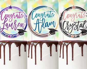 Graduation Cake Topper, Grad Party Treat Pick >> shipped to you | Paper and Cake