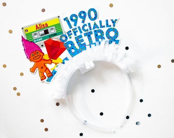 90s Tiara, Nineties Party Crown, Decades Birthday Headband >> shipped to you | Paper and Cake