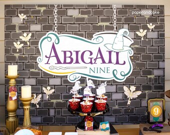 Wizard School Dessert Table, Witches and Wizardry Birthday Party BACKDROP poster DIGITAL FILE only | Paper and Cake