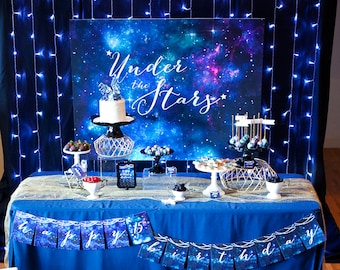 Under the Stars PRINTABLE Party Decorations, Galaxy Birthday - EDITABLE TEXT >> Instant Download | Paper and Cake