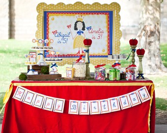 Snow Princess PRINTABLE Birthday Party Decorations - EDITABLE TEXT >> Instant Download | Paper and Cake