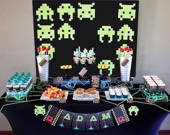 Video Game PRINTABLE Party Decorations | Gamer Birthday Party | Game Truck - EDITABLE TEXT >> Instant Download | Paper and Cake