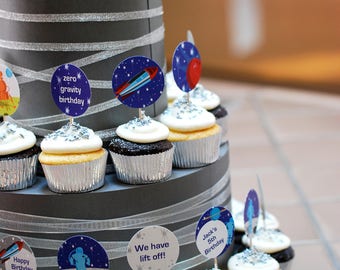 Space Rocket Ship PRINTABLE Party Decorations, Astronaut Birthday Party - EDITABLE TEXT >> Instant Download | Paper and Cake