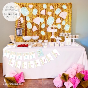 Gemstones PRINTABLE Party Decorations, Birthday, Graduation, Bridal Shower, Baby Shower - EDITABLE TEXT &gt;&gt; Instant Download | Paper and Cake