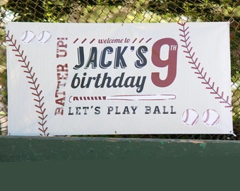 Vintage Baseball BACKDROP Poster, Dessert Table Party Banner, Custom Personalized Sign | Paper and Cake