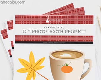 Thanksgiving DIY Photo Booth Prop KIT >> shipped to you | Paper and Cake