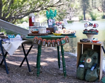 Outdoorsman Birthday, Camping PRINTABLE Party Decorations - EDITABLE TEXT >> Instant Download | Paper and Cake