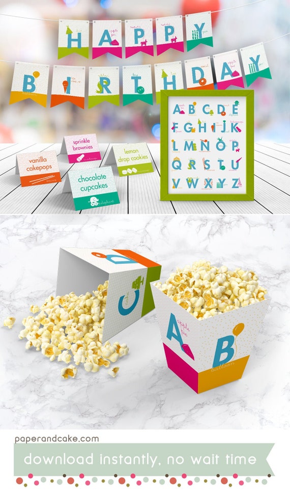 Alphabet lore Birthday Chip Bag Customizable Template DIY