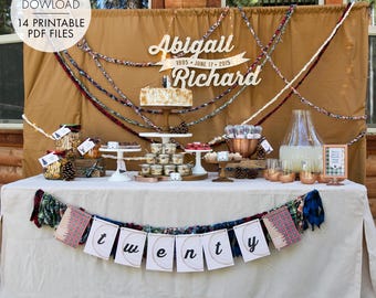 Cabin in the Woods PRINTABLE Party Decorations | Camping National Park Birthday - EDITABLE TEXT >> Instant Download | Paper and Cake