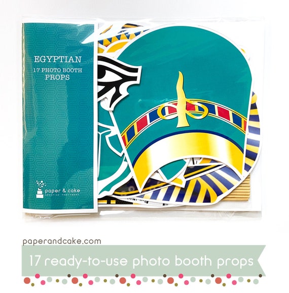 Ancient Egyptian Photo Booth Props, Package of 18 Photo Props, Pre-Cut Ready to Use | Shipped to You | Paper and Cake Il_570xn