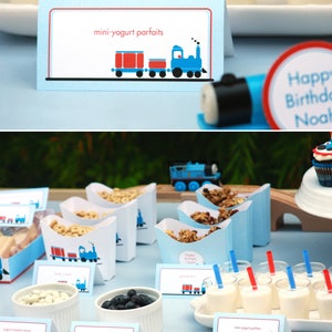 Train Birthday PRINTABLE Party Decorations EDITABLE TEXT Instant Download Paper and Cake image 2