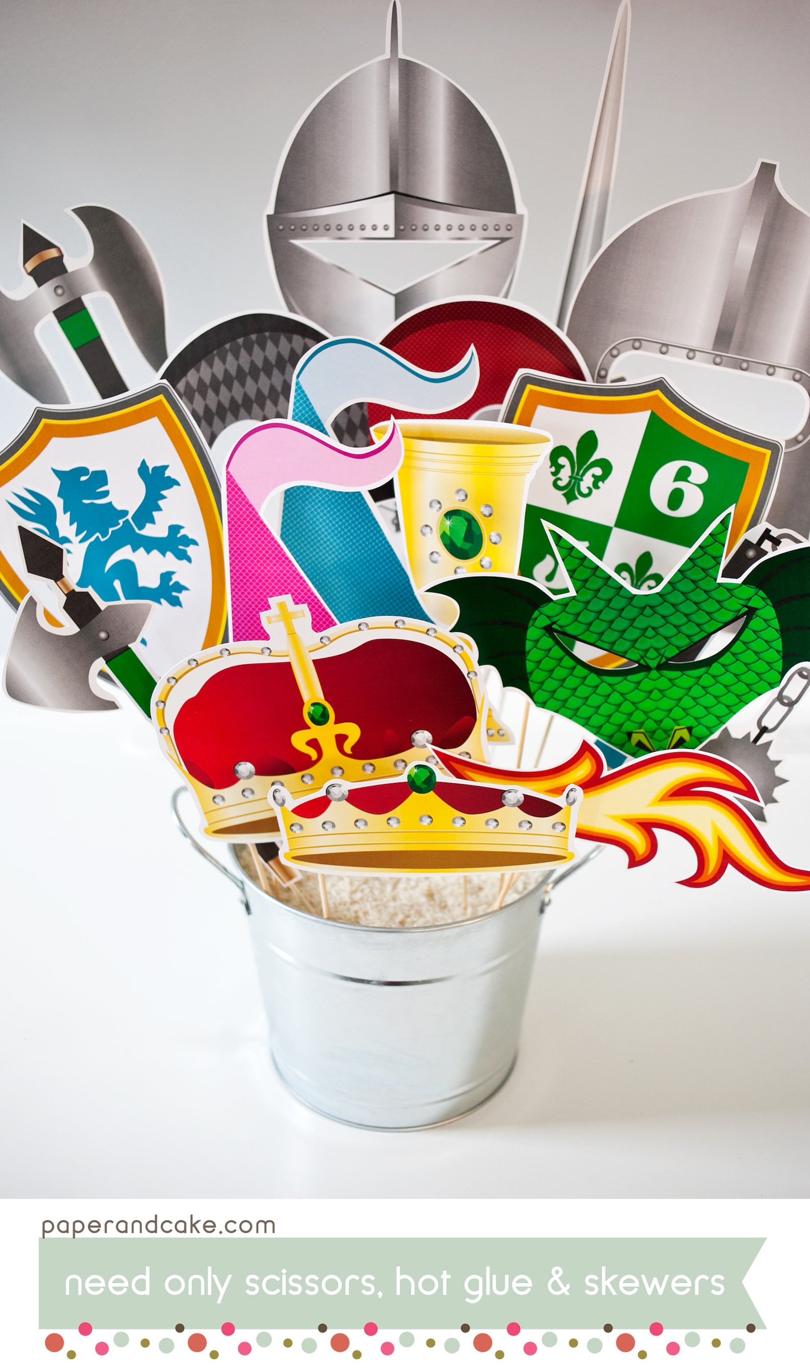 22 Medieval Knights PRINTABLE Photo Booth Props castle dragon sword  Editable Text  Instant Download  Paper and Cake