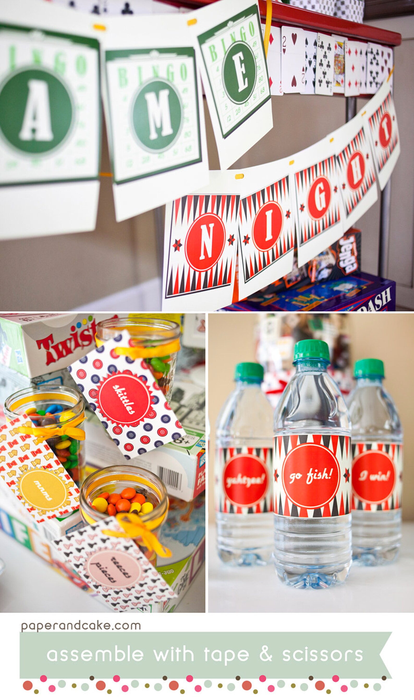 Family Game Night PRINTABLE Party Decorations Board Games | Etsy