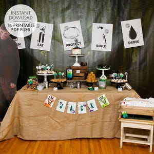 Zombie Apocalypse PRINTABLE Party Decorations | Undead Walkers Birthday - EDITABLE TEXT &gt;&gt; Instant Download | Paper and Cake