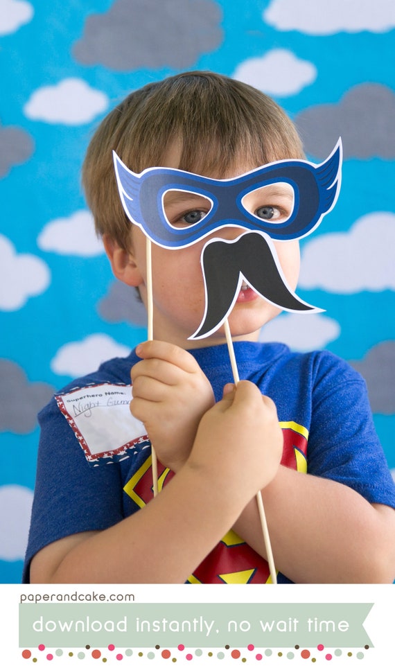 Super Comic Book Hero Printable PHOTO BOOTH PROPS pow! zap! boom! - Editable Text >> Instant Download | Paper and Cake Il_570xn