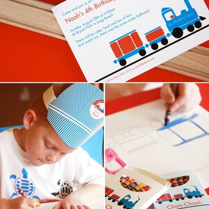 Train Birthday PRINTABLE Party Decorations EDITABLE TEXT Instant Download Paper and Cake image 5