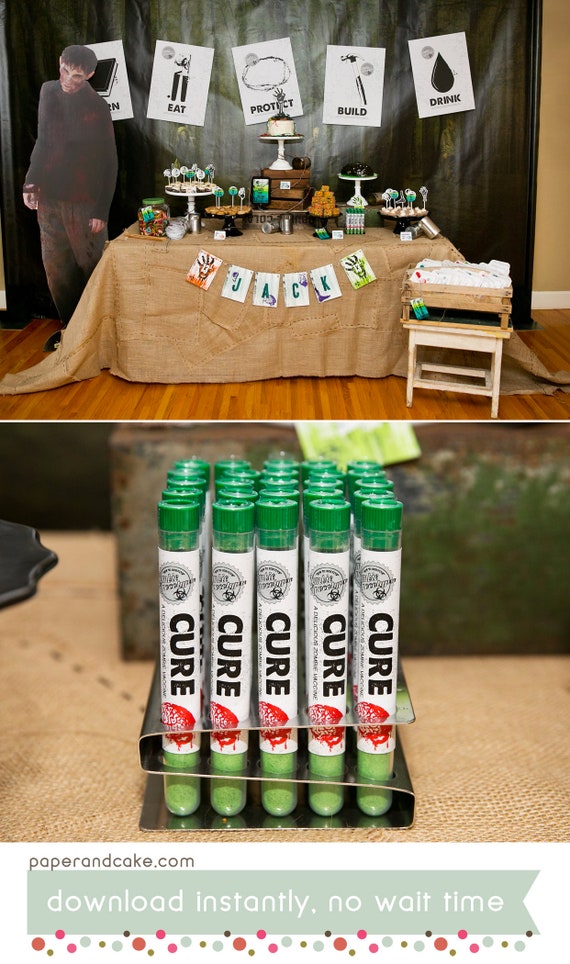 Zombie Apocalypse Birthday Undead Walkers Birthday Printable