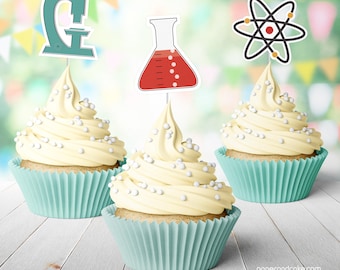 Kit Decorazioni Per Festa Di Compleanno A Tema Scientifico: Sfondo, Palloncini, Striscione E Topper Per Torta E Cupcake - 4