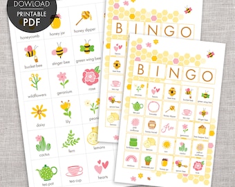 Honey Bee Bingo PRINTABLE Game, 40 Unique Cards >> Instant Download | Paper and Cake