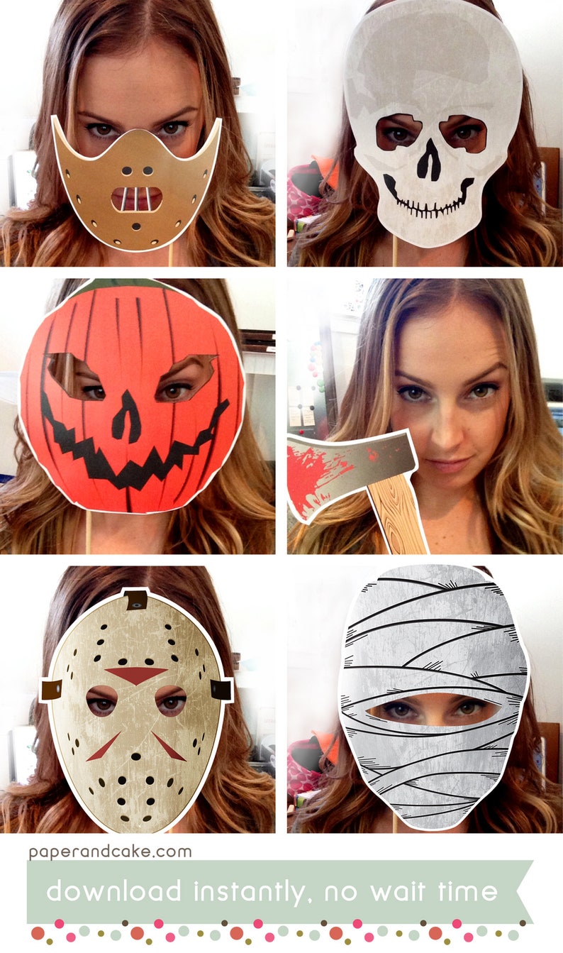 Frightening Creepy Horror Movie Printable PHOTO BOOTH PROPS | Etsy