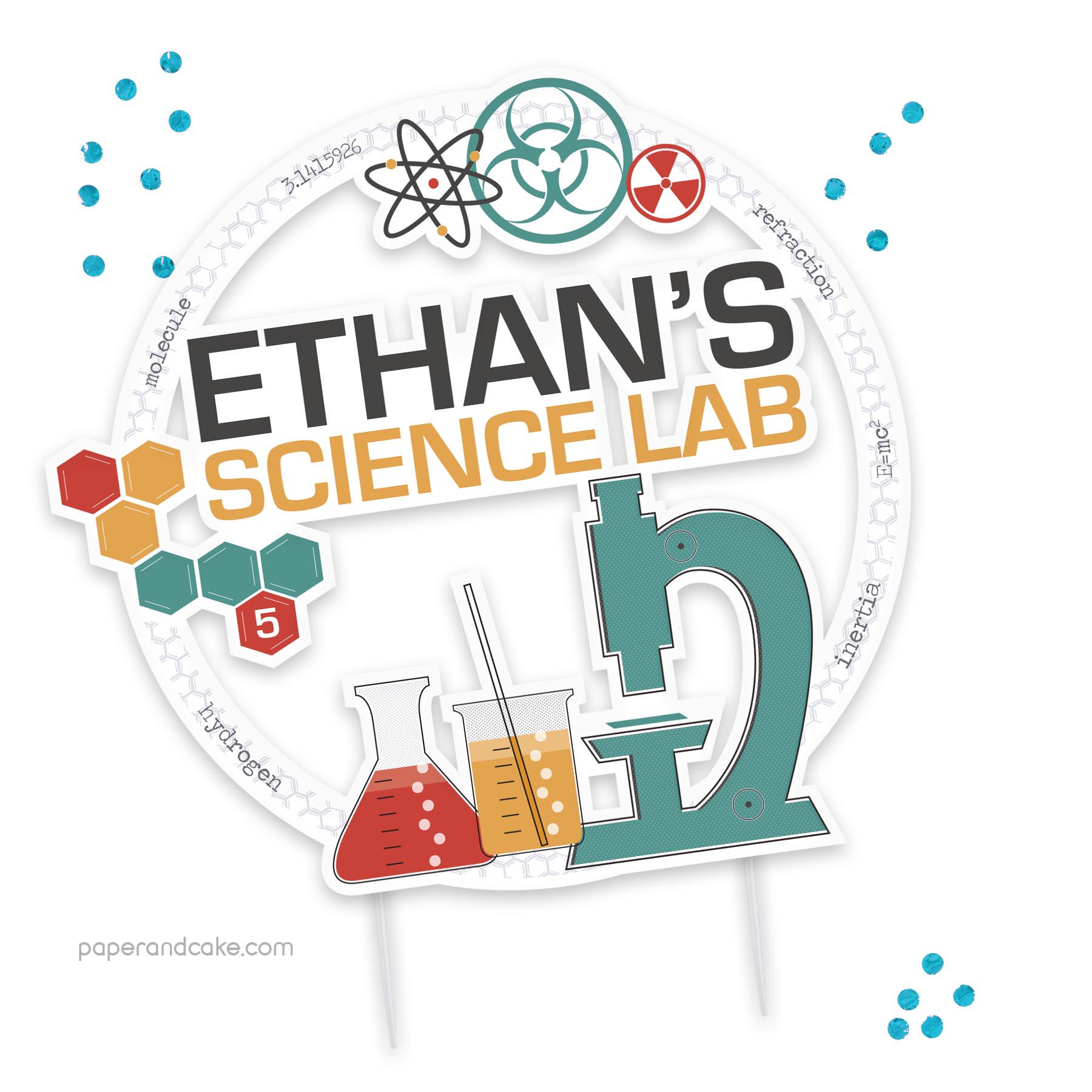 Ag Science Topper Science Cake Topper, Chemistry Birthday Treat Pick >> Shipped to You ...