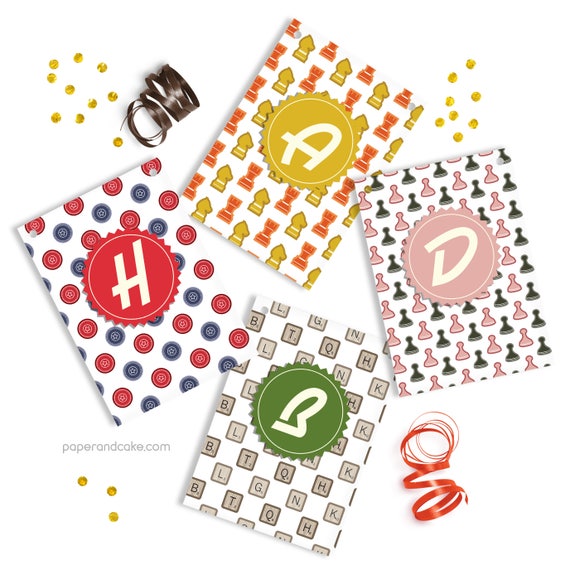 Game Night | Board Games "Happy Birthday" Pennant Banner >> shipped to you | Paper and Cake Il_570xn