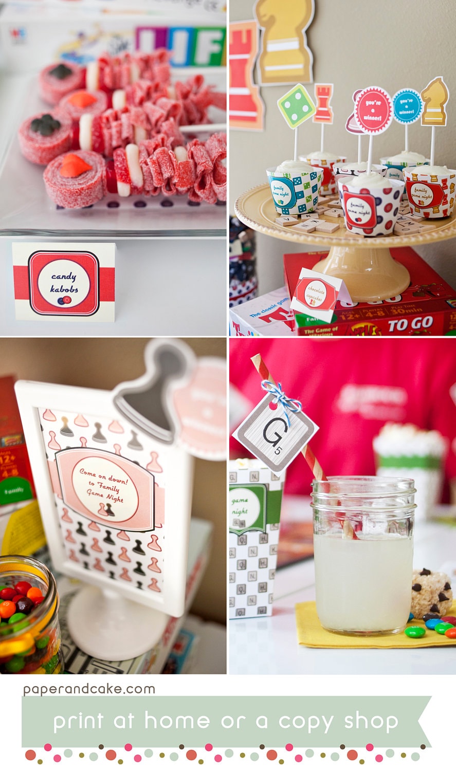 Family Game Night PRINTABLE Party Decorations, Board Games Birthday ...