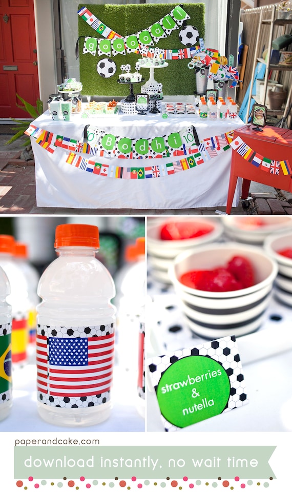 Soccer PRINTABLE Party Decorations | Fútbol Birthday - EDITABLE TEXT >> Instant Download | Paper and Cake Il_570xn