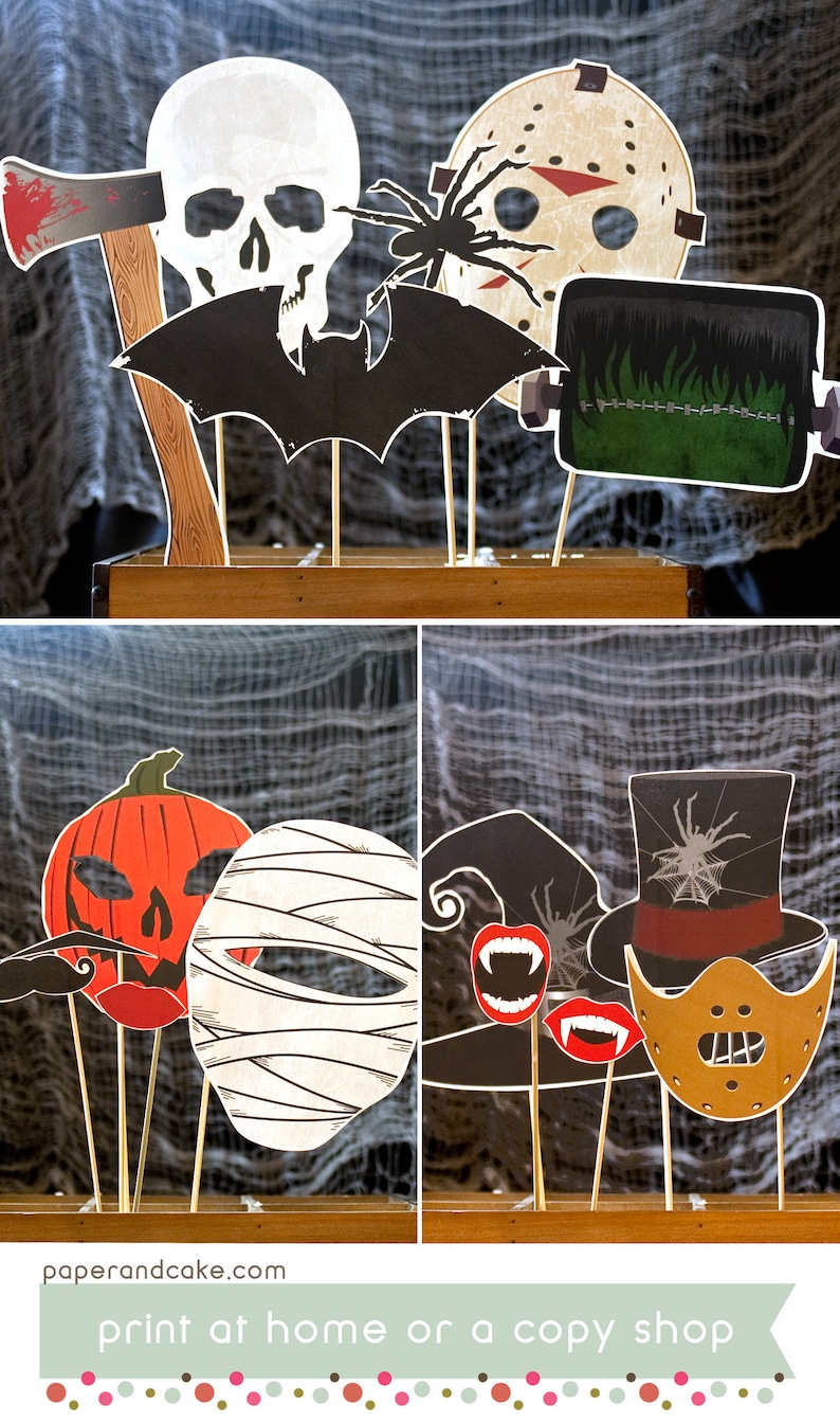 Frightening Creepy Horror Movie Printable PHOTO BOOTH PROPS | Etsy