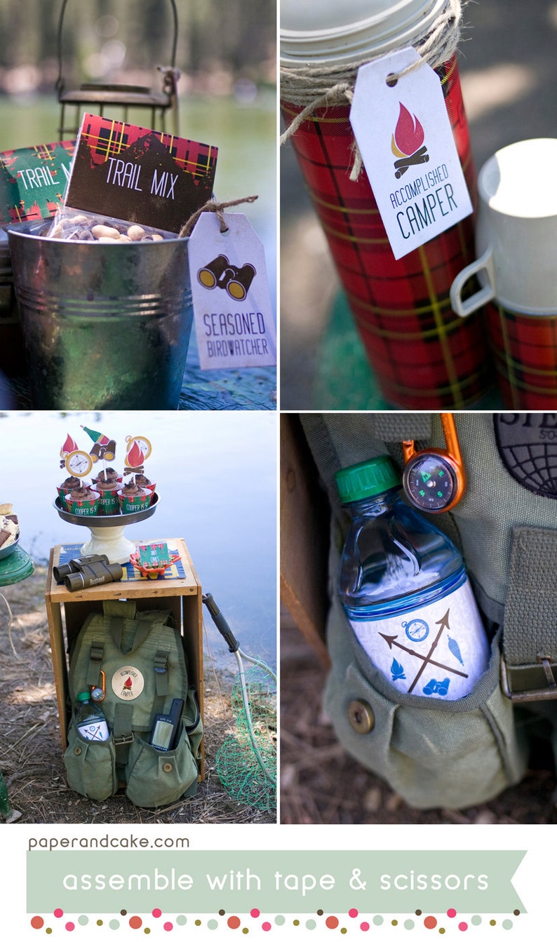 Outdoorsman Birthday Camping PRINTABLE Party Decorations Etsy