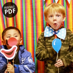 25 Zirkus DRUCKBARE Photo Booth Requisiten - Bearbeitbarer Text &gt;&gt; Sofortiger Download | Papier und Kuchen