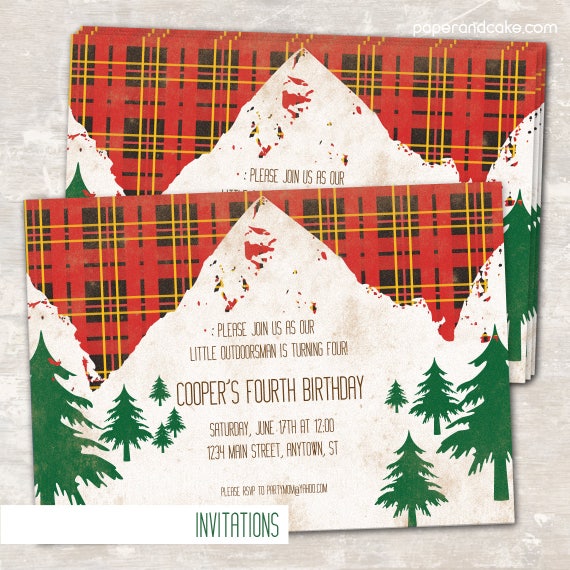 Outdoorsman Birthday Party Invitations and Decorations >> personalized and shipped to you | Paper and Cake Il_570xn