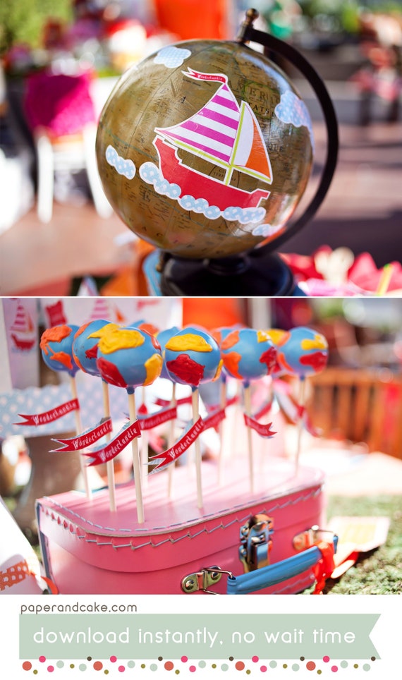 Around The World Birthday Wanderlust Printable Party Decorations