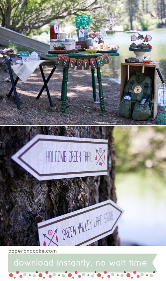 Outdoorsman Birthday Camping Birthday Printable Party