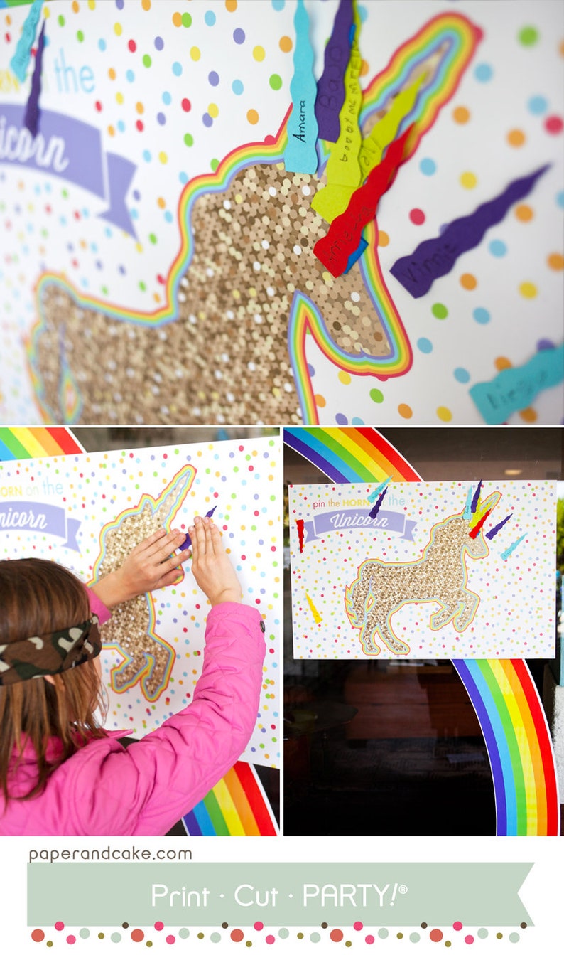 10 Unicorn Rainbow Party Games PRINTABLE Activities bundle EDITABLE TEXT Instant Download Paper and Cake image 3