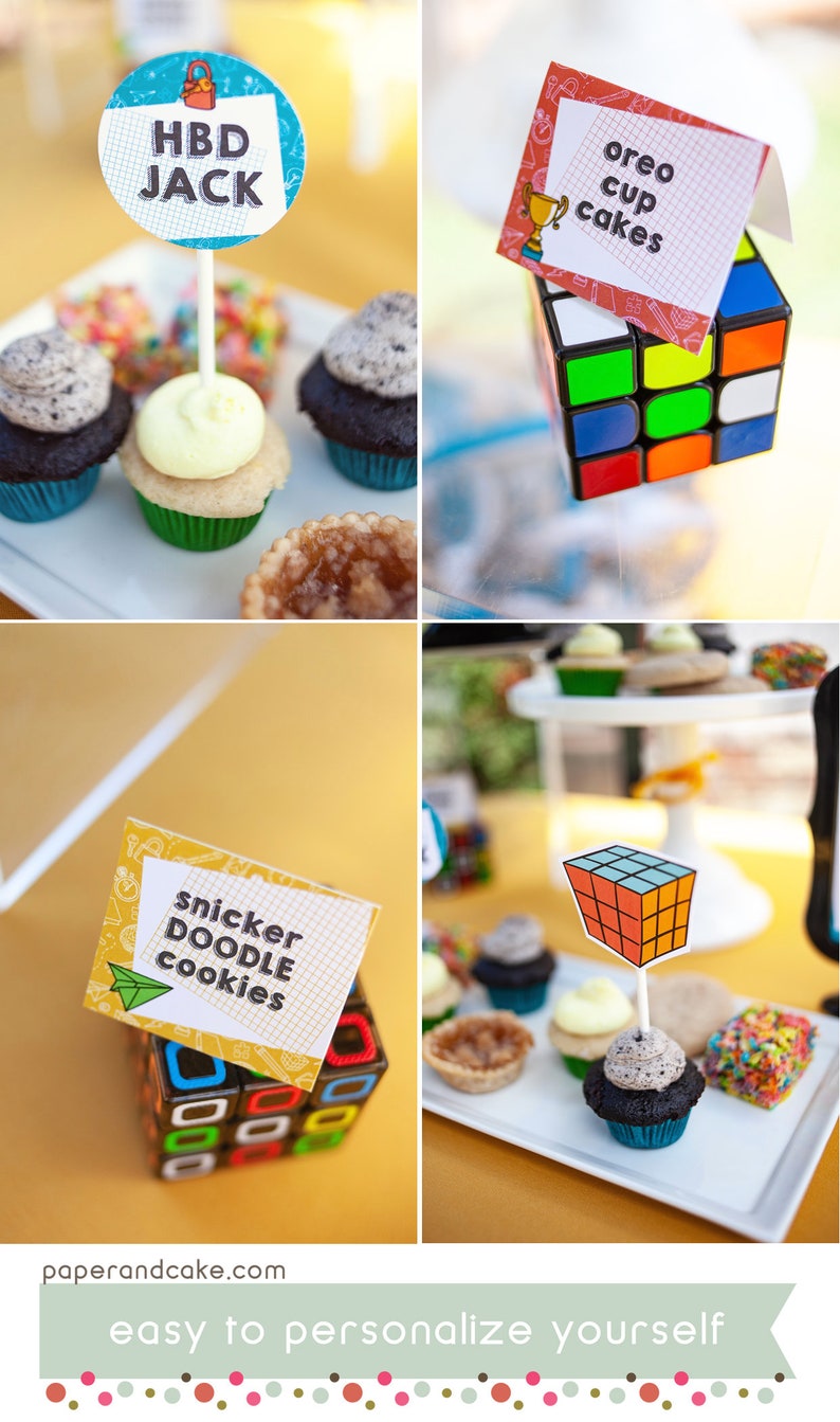 Brain Teaser Birthday Party Puzzle Cube Birthday PRINTABLE Etsy