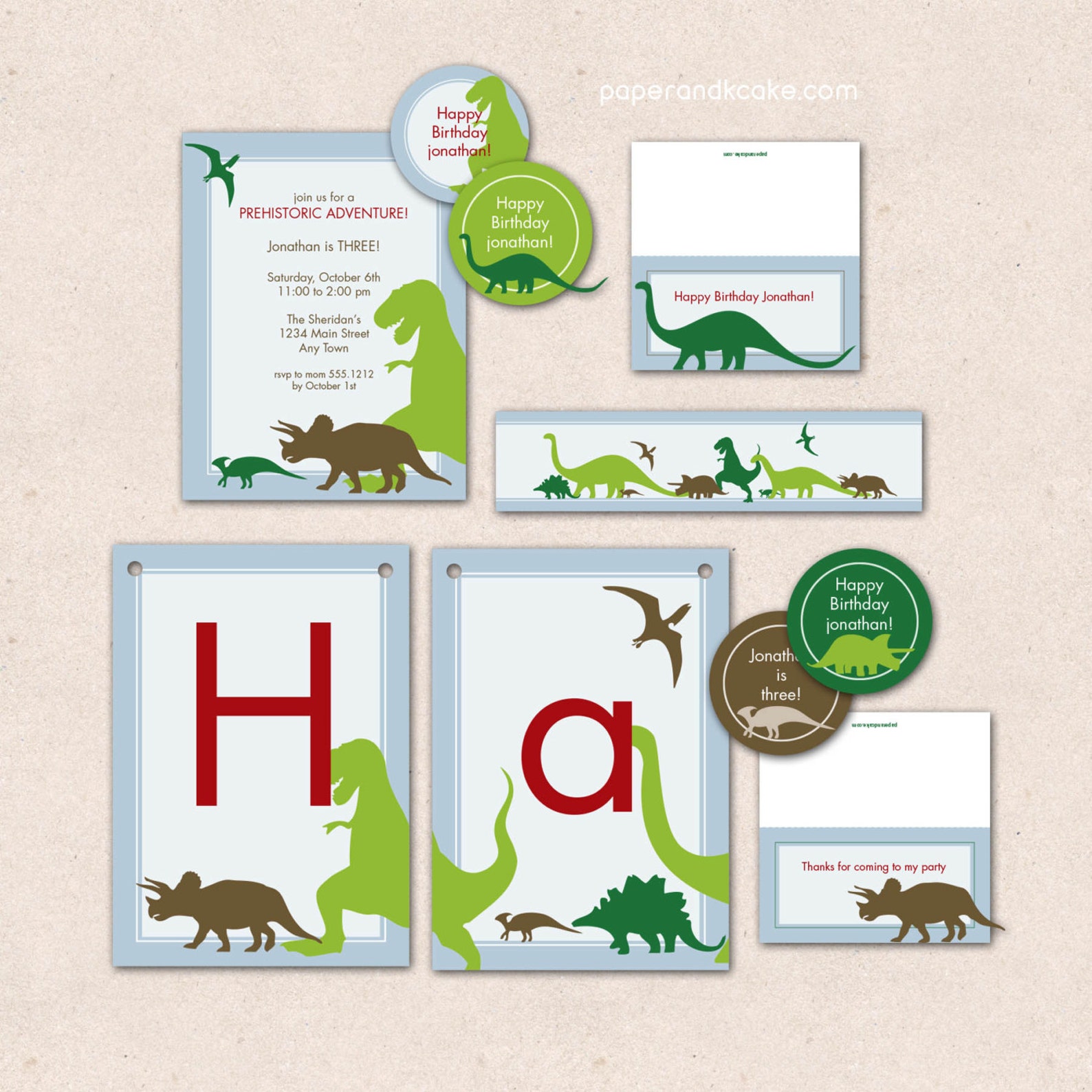 Dinosaur Dig Birthday PRINTABLE Birthday Party Collection - Etsy