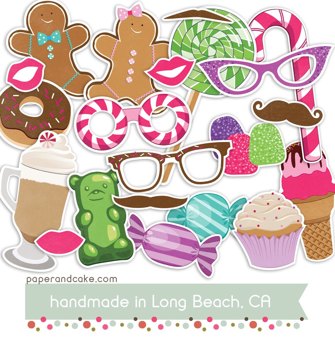 Candyland Photo Booth Props Package of 21 Photo Props - Etsy