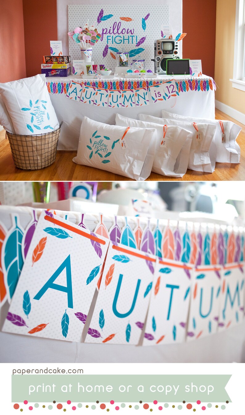 Pillow Fight Birthday Teen Slumber Party Sleepover Etsy
