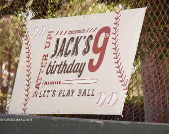 Vintage Baseball Dessert Table | Baseball Birthday Party BACKDROP banner DIGITAL FILE only | Paper and Cake