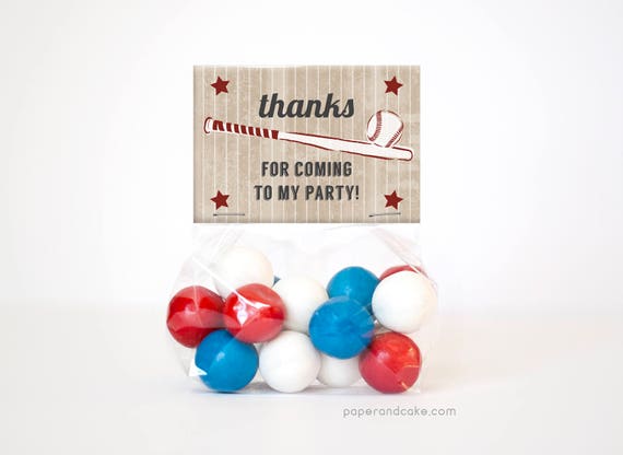 Baseball Birthday Party Favor Bags and Toppers for 12 >> shipped to you | Paper and Cake Il_570xn
