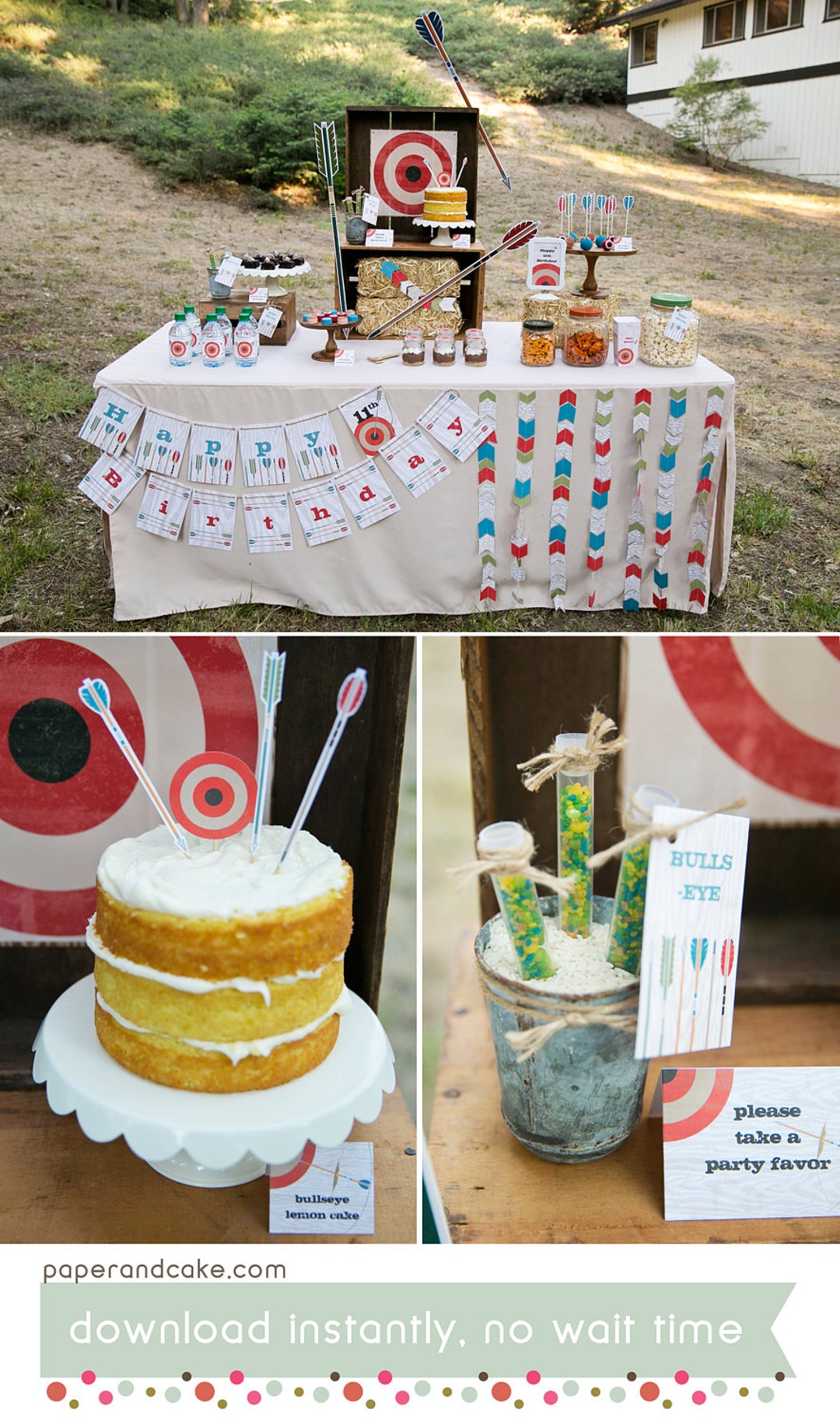 Archery PRINTABLE Party Decorations Target Birthday Bow - Etsy Finland