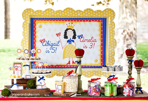 Snow Princess Dessert Table Sign | White Princess Birthday Party BACKDROP poster DIGITAL or SHIPPED | Paper and Cake Il_570xn