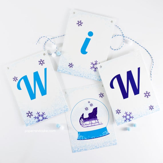 Holiday "Winter Wonderland" Pennant Banner >> shipped to you | Paper and Cake Il_570xn